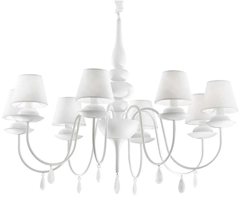 Φωτιστικό Οροφής-Πολυέλαιος Blanche 035574 92x90/180cm 8xE14 40W White Ideal Lux