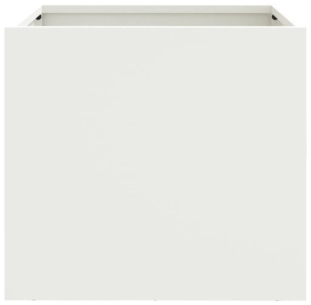 vidaXL Ζαρντινιέρα Λευκή 32x30x29 εκ. από Χάλυβα