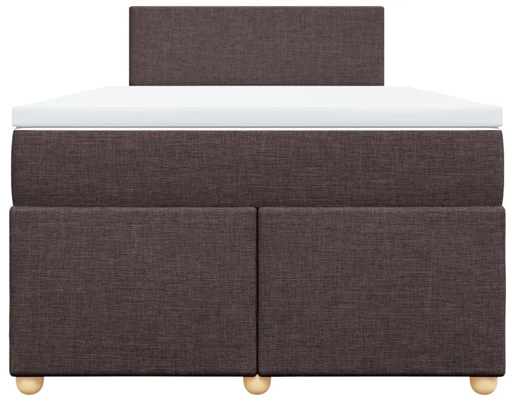 vidaXL Κρεβάτι Boxspring με Στρώμα Σκούρο Καφέ 120x190 εκ Υφασμάτινο