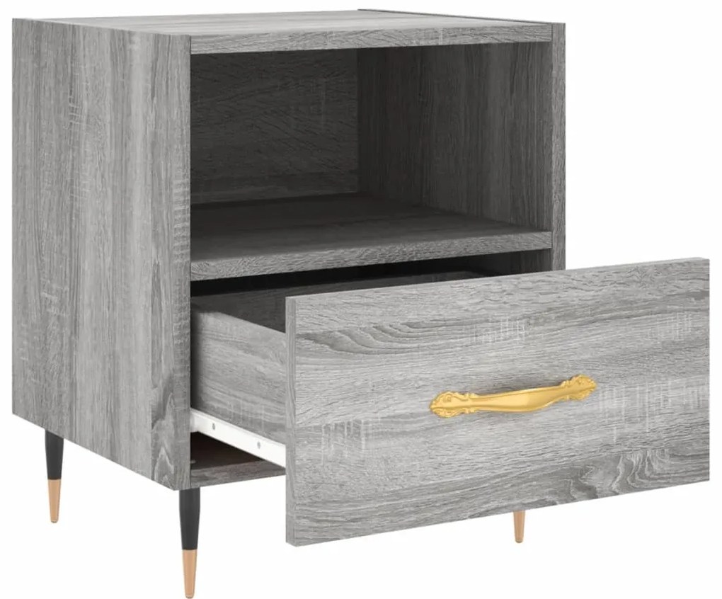 vidaXL Κομοδίνα 2 τεμ. Γκρι Sonoma 40 x 35 x 47,5 εκ. Επεξεργ. Ξύλο
