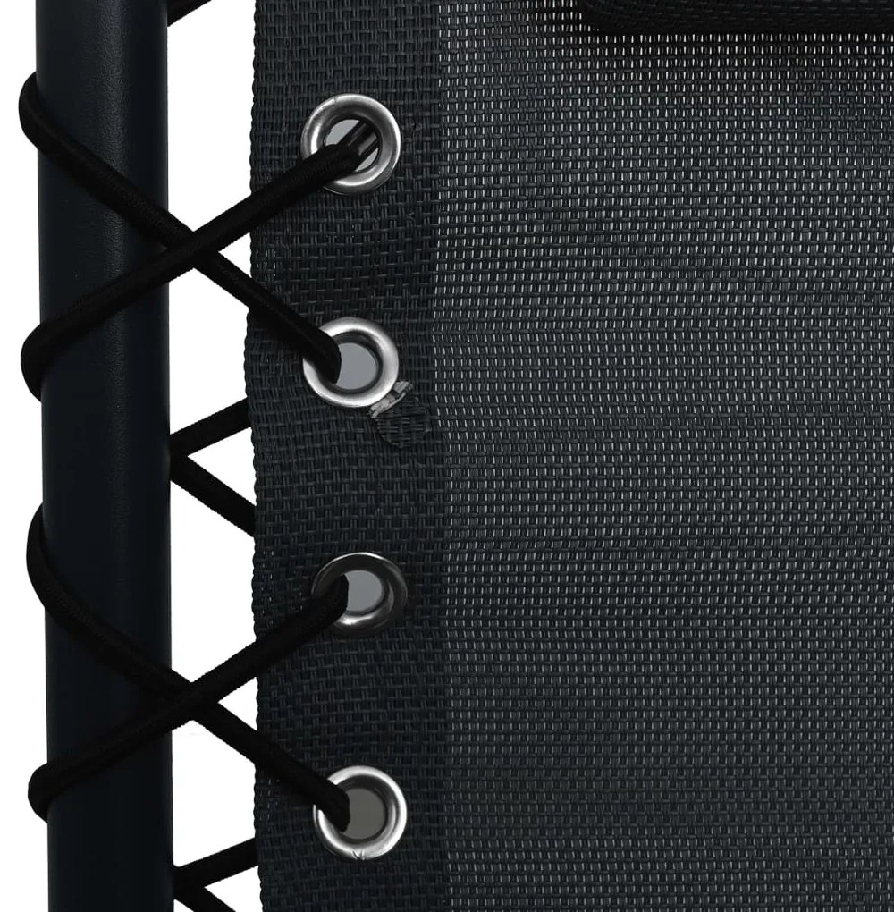 vidaXL Σεζλόνγκ Πτυσσόμενη Μαύρη από Textilene