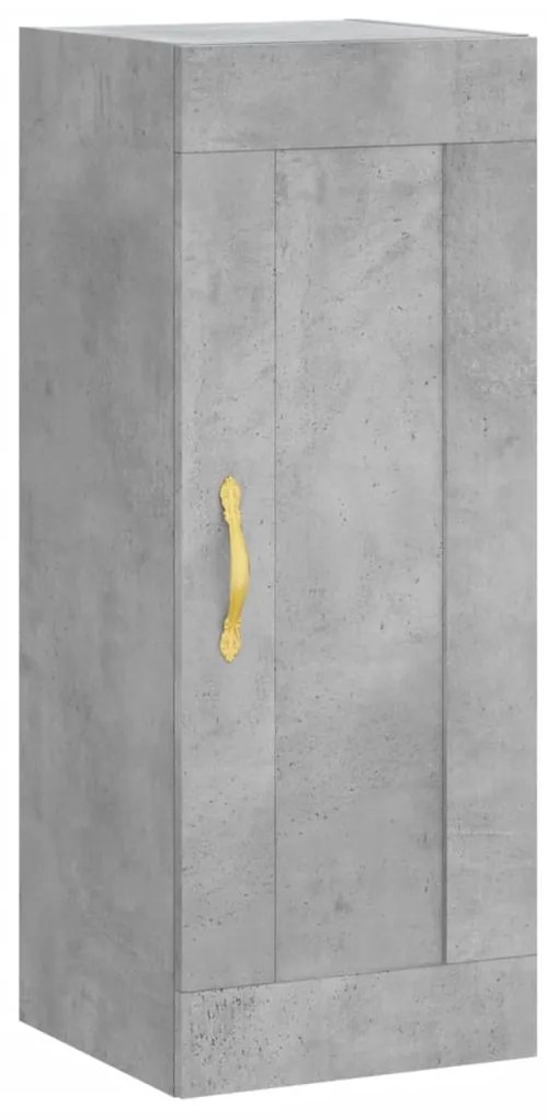 vidaXL Ντουλάπι Γκρι Σκυροδέματος 34,5x34x180 εκ. Επεξεργασμένο Ξύλο