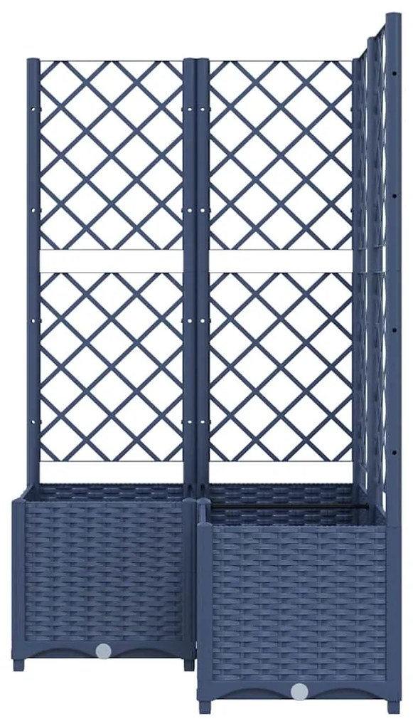 vidaXL Ζαρντινιέρα Κήπου με Καφασωτό Μπλε Γκρι 80x80x136 εκ. από PP