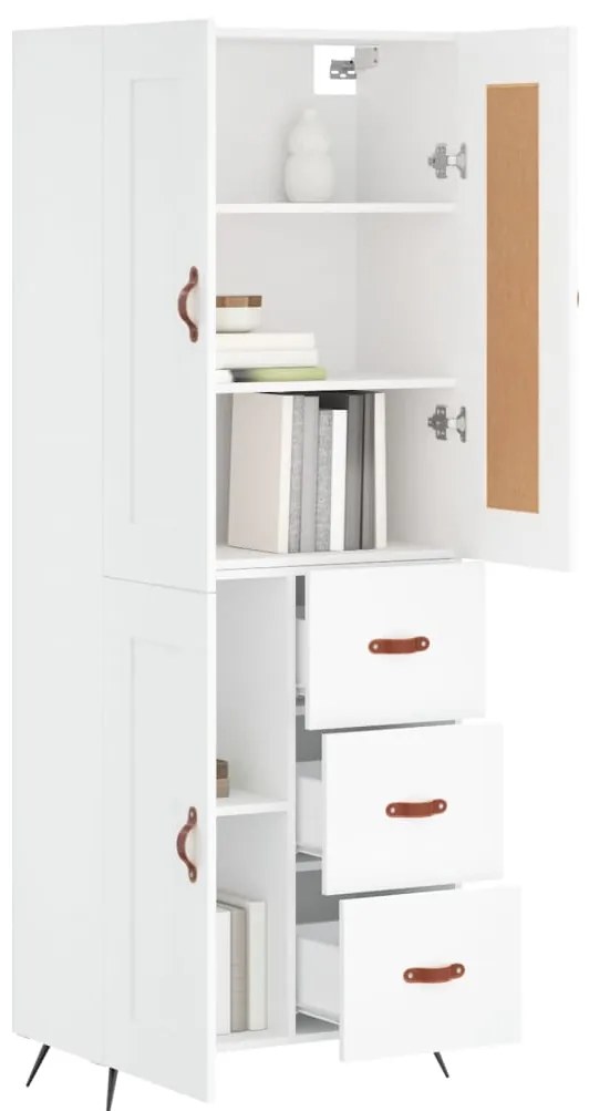 vidaXL Ντουλάπι Λευκό 69,5x34x180 εκ. από Επεξεργασμένο Ξύλο