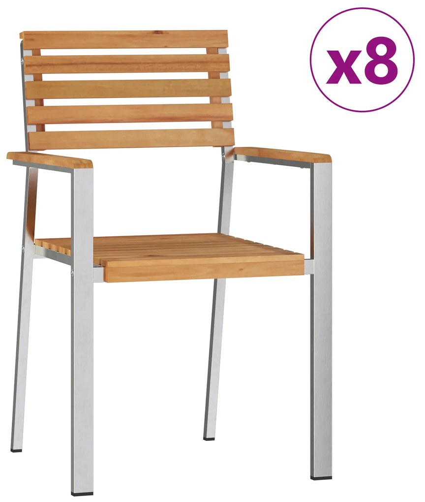vidaXL Σετ τραπεζαρίας κήπου 9 κομματιών από μασίφ ξύλο teak