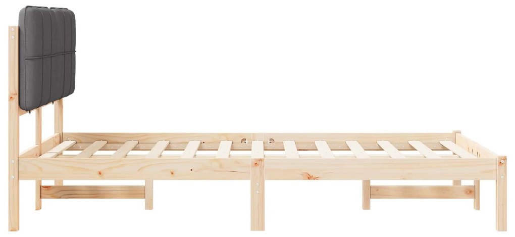 vidaXL Σκελετός Κρεβατιού με Επενδεδυμένο Κεφαλάρι Σκούρο Γκρι