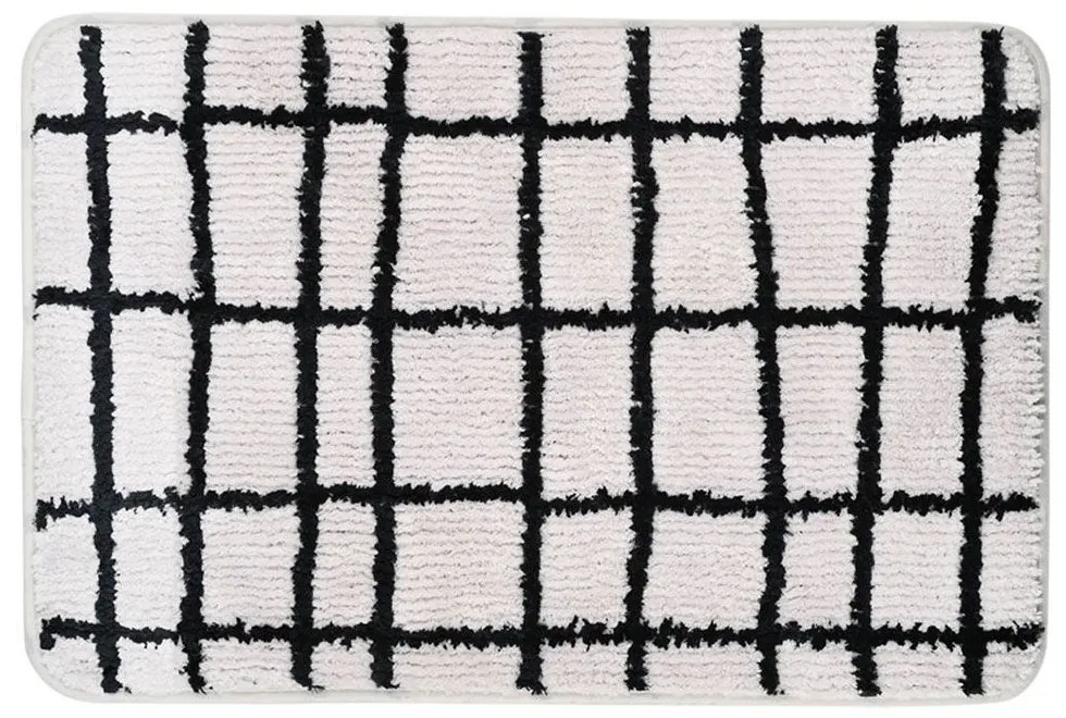 Ταπέτο Μπάνιου Cage 02-28572 40x60cm Grey-Black Estia 40X60 Microfiber