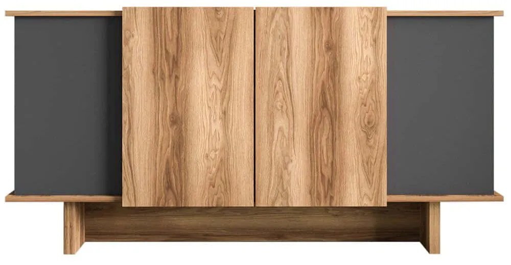 Μπουφές Diana 360ALE1501 180x40x81cm Anthracite-Walnut Particle Board, Melamine
