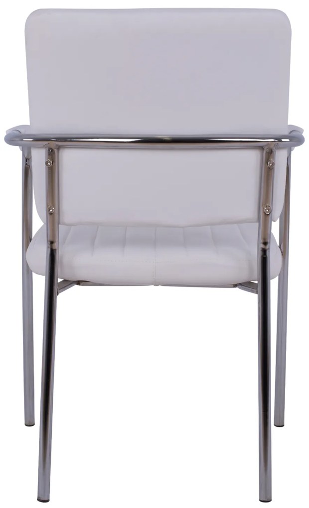 ΚΑΡΕΚΛΑ QUESTA ΜΕ ΜΠΡΑΤΣΑ HM1070.02 ΛΕΥΚΗ 56,5x59x85 cm