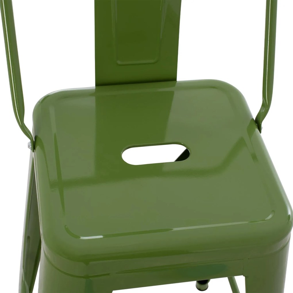 Σκαμπό μπαρ μεσαίου ύψους μεταλλικό Melita-Pro light olive green 43x43x88Υ εκ.