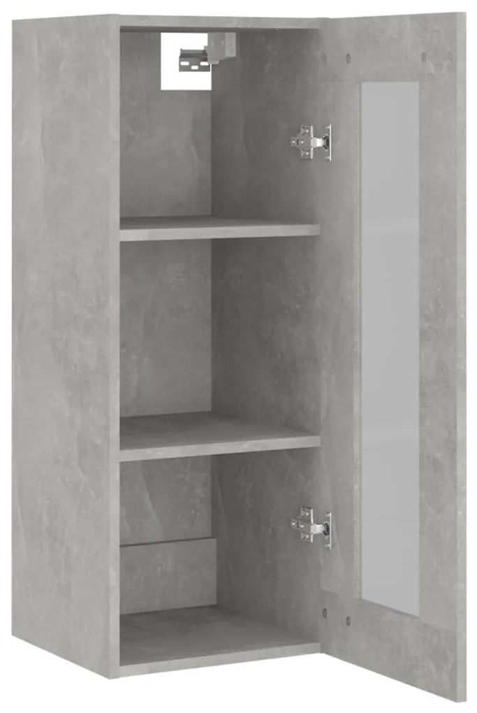 vidaXL Ντουλάπι Γκρι Σκυροδέματος 34,5x34x180 εκ. Επεξεργασμένο Ξύλο