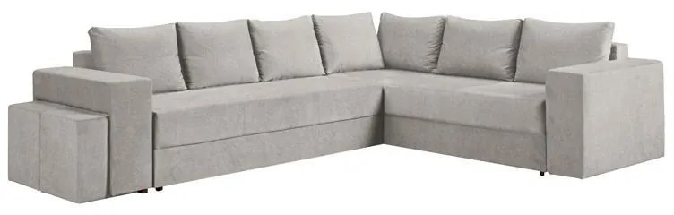 Γωνιακός Καναπές - Κρεβάτι LARA Ανοιχτό Γκρί 286x250x69εκ. 286x250x69 εκ.