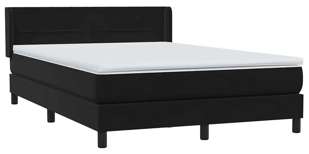 Κρεβάτι Boxspring με Στρώμα Μαύρο 160x210 εκ. Βελούδινο - Μαύρο