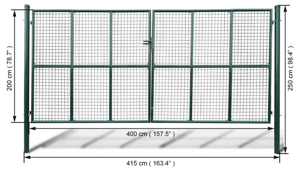 Καγκελόπορτα 415 x 250 εκ. / 400 x 200 εκ. - Πράσινο