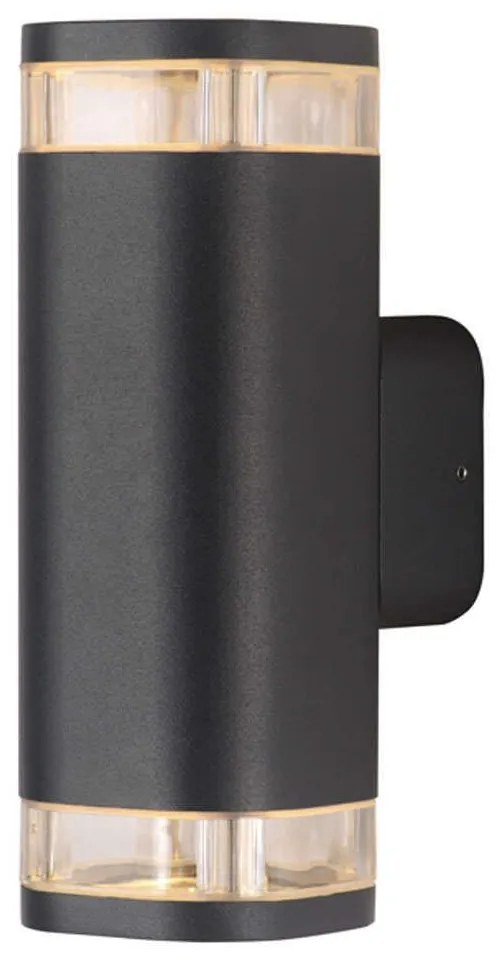Φωτιστικό Τοίχου - Απλίκα LG2882G 11,2x22,5cm 2xGU10 35W IP54 Dark Grey Aca Aluminium, Glass