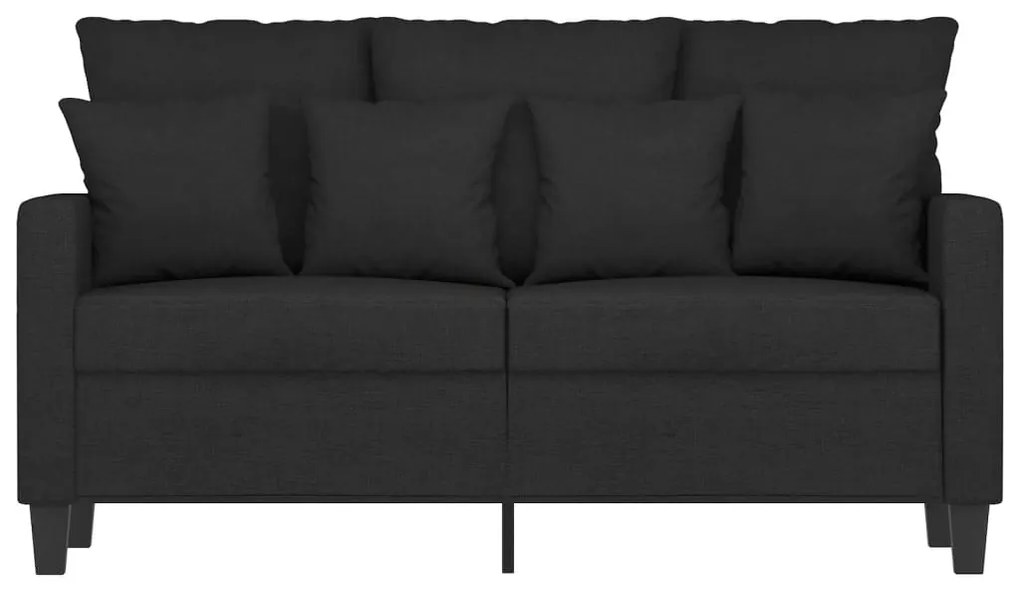 vidaXL Καναπές Διθέσιος Μαύρο 120 εκ. Υφασμάτινος