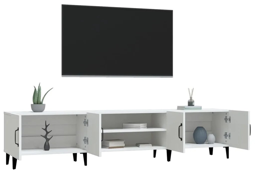 vidaXL Έπιπλο Τηλεόρασης Λευκό 180 x 31,5 x 40 εκ. Επεξεργασμένο Ξύλο
