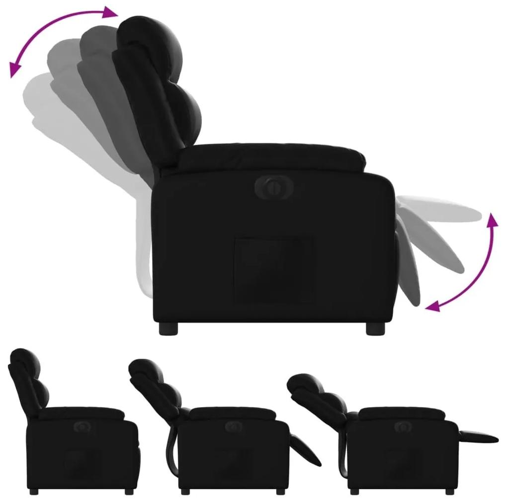 Πολυθρόνα Ανακλινόμενη Ηλεκτρική Μαύρη από Συνθετικό Δέρμα - Μαύρο