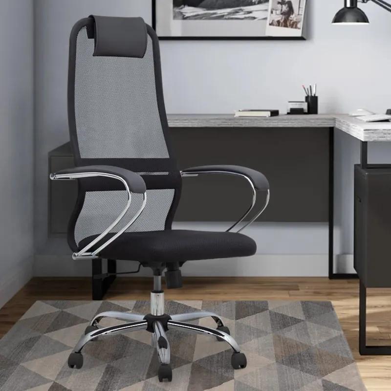 Καρέκλα γραφείου Lord Megapap με ύφασμα Mesh σε χρώμα μαύρο 66,5x70x123/133εκ.