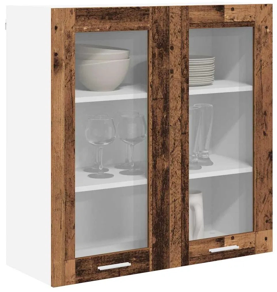 vidaXL Κρεμαστό ντουλάπι με αποθήκευση Παλιό ξύλο 80 x 31 x 80 εκ.