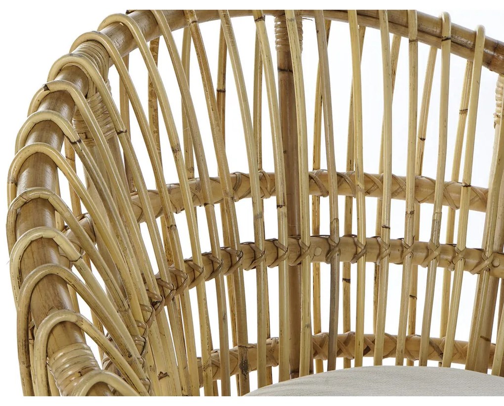 Πολυθρόνα DKD Home Decor 8424001750092 Φυσικό βαμβάκι Λευκό ρατάν (74 x 67 x 85 cm)