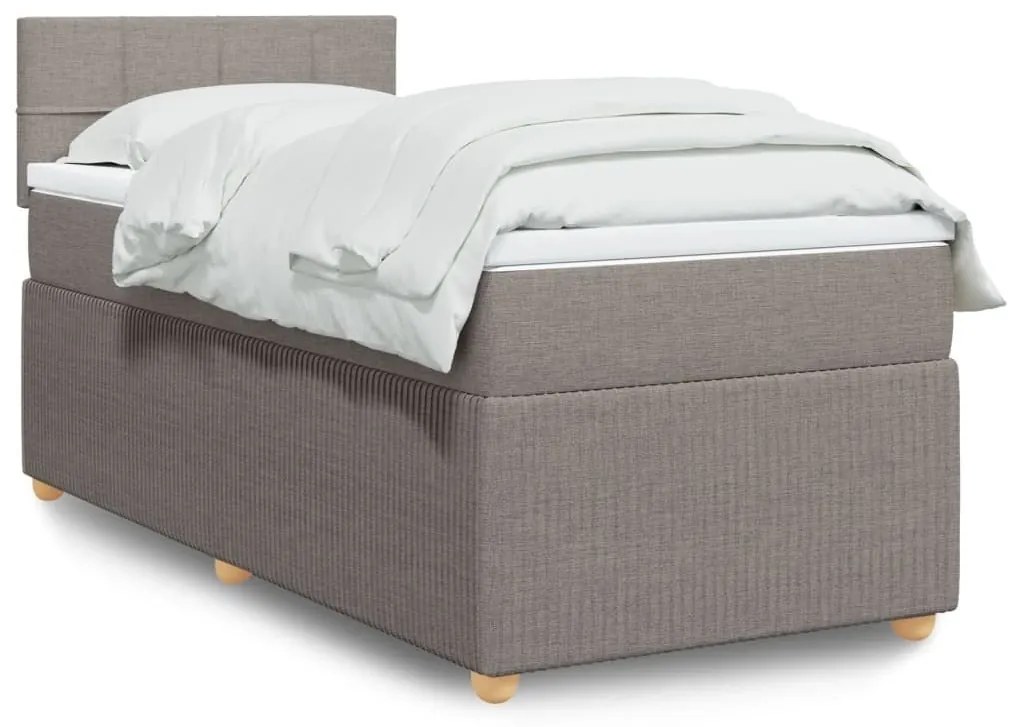 ΚΡΕΒΑΤΙ BOXSPRING ΜΕ ΣΤΡΩΜΑ TAUPE 90X190 ΕΚ.ΥΦΑΣΜΑΤΙΝΟ 3287315