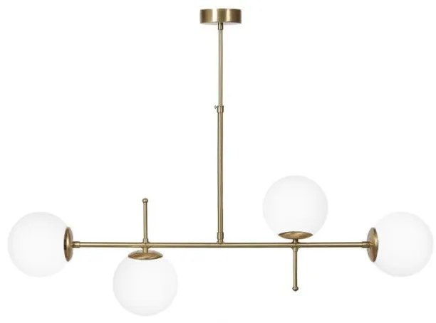 Luna 4/l Ράγα Gold Mat-White Πολύφωτο Οροφής 01-0423 Heronia Lighting 01-0423 Λευκό-Χρυσό