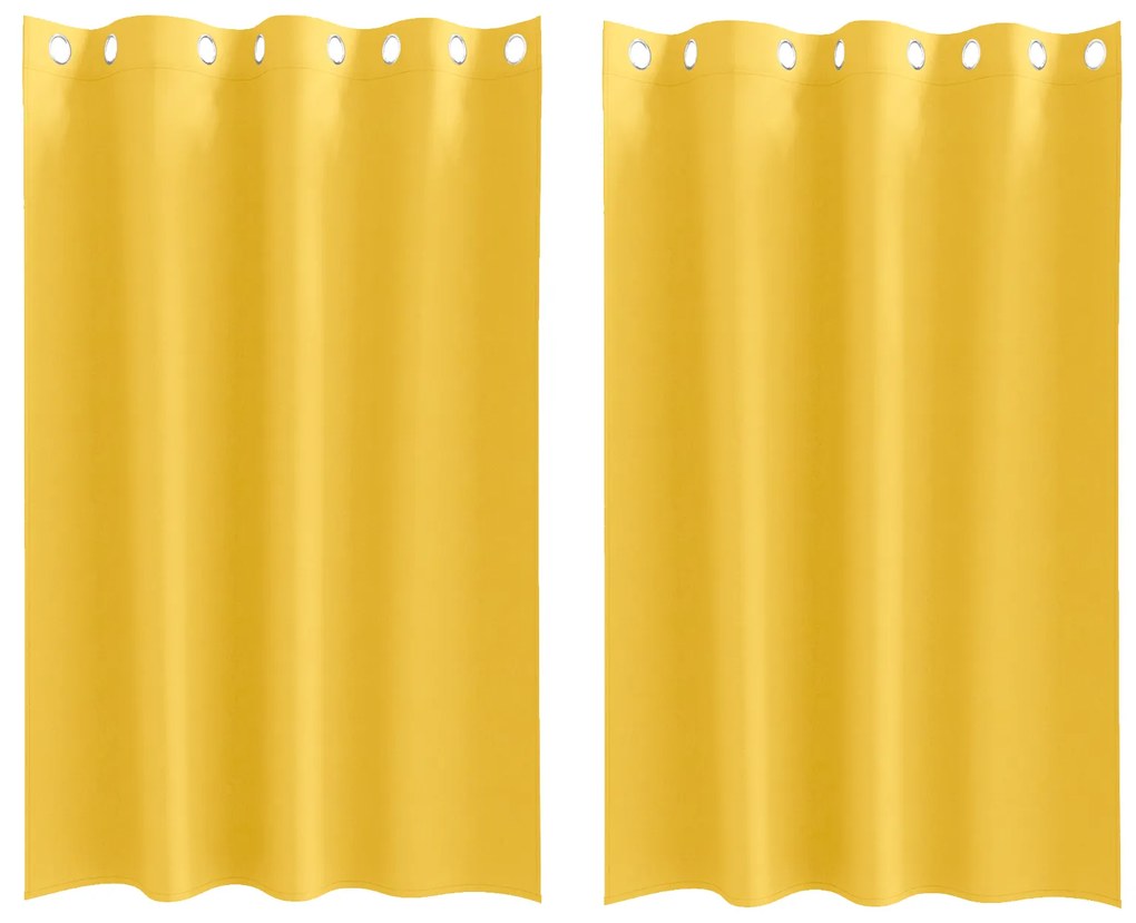 vidaXL Κουρτίνες 2 pcs κίτρινο μουσταρδί 175 x 140 εκ. Πολυεστέρας