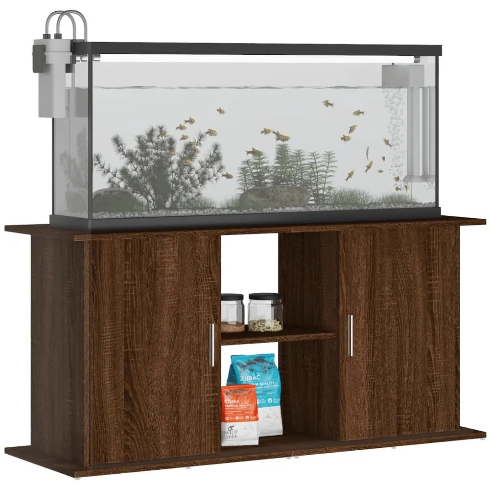 vidaXL Βάση Ενυδρείου Καφέ Δρυς 121x41x58 εκ. από Επεξεργασμένο Ξύλο
