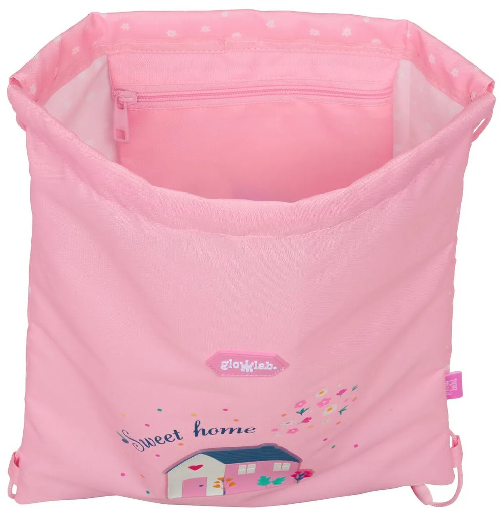 Σχολική Τσάντα με Σχοινιά Glow Lab Sweet home Ροζ 26 x 34 x 1 cm