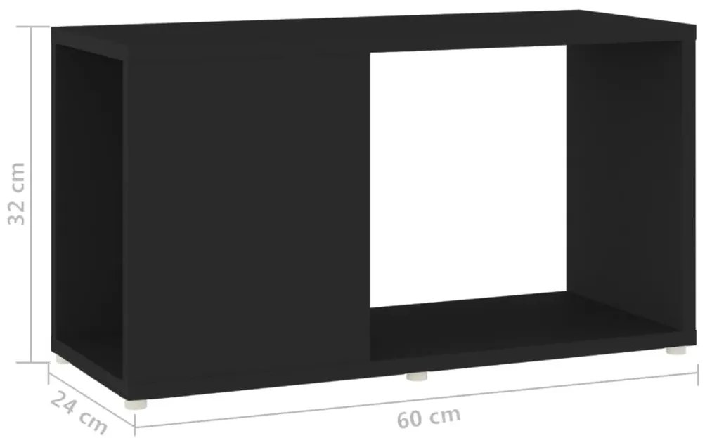 Έπιπλο Τηλεόρασης Μαύρο 60 x 24 x 32 εκ. από Μοριοσανίδα - Μαύρο