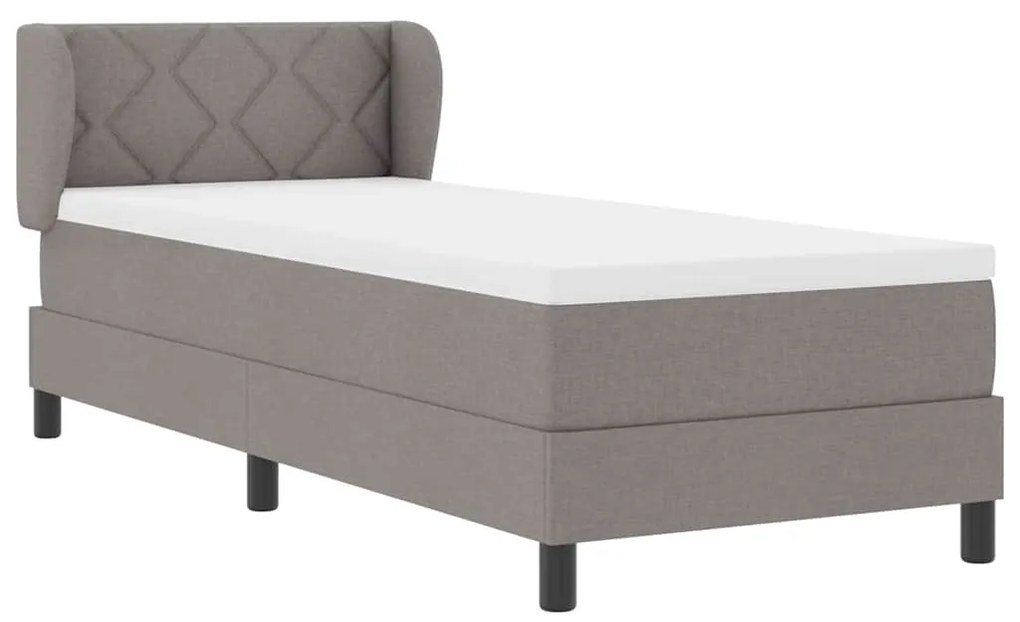 vidaXL Κρεβάτι box spring με στρώμα με στρώμα Taupe 80 x 200 cm ύφασμα