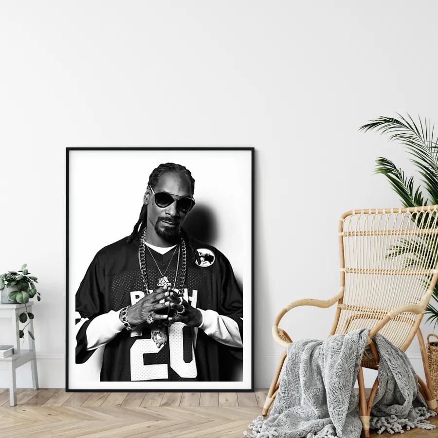 Πόστερ &amp; Κάδρο Snoop Dogg PRT027 22x31cm Μαύρο Ξύλινο Κάδρο (με πόστερ)