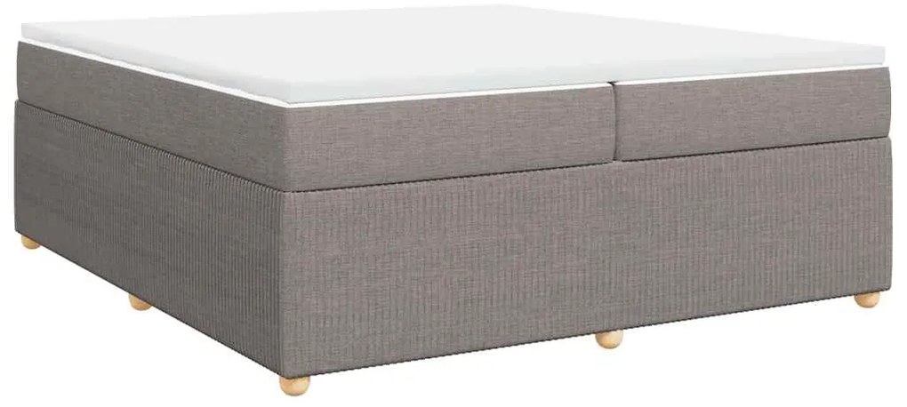 vidaXL Κρεβάτι Boxspring με Στρώμα Taupe 200x200 εκ. Υφασμάτινο