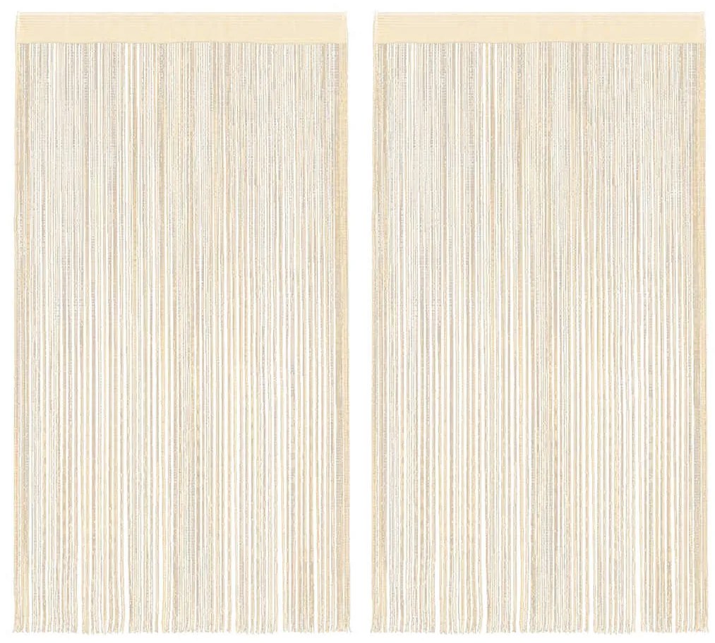 vidaXL Κουρτίνες με Κρόσσια 2 τεμ. Κρεμ 140 x 250 εκ.