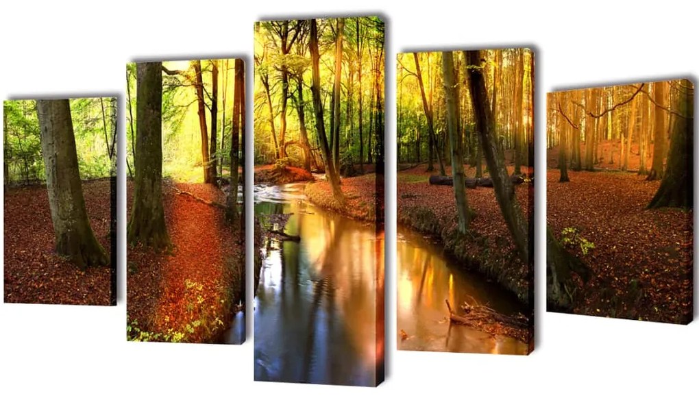 Πίνακας σε Καμβά Σετ Δάσος 100 x 50 εκ.