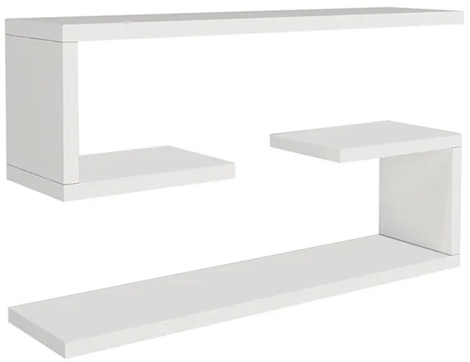 Ραφιέρα τοίχου Jenika Megapap 2 τεμαχίων χρώμα λευκό 60x14,5x18εκ.