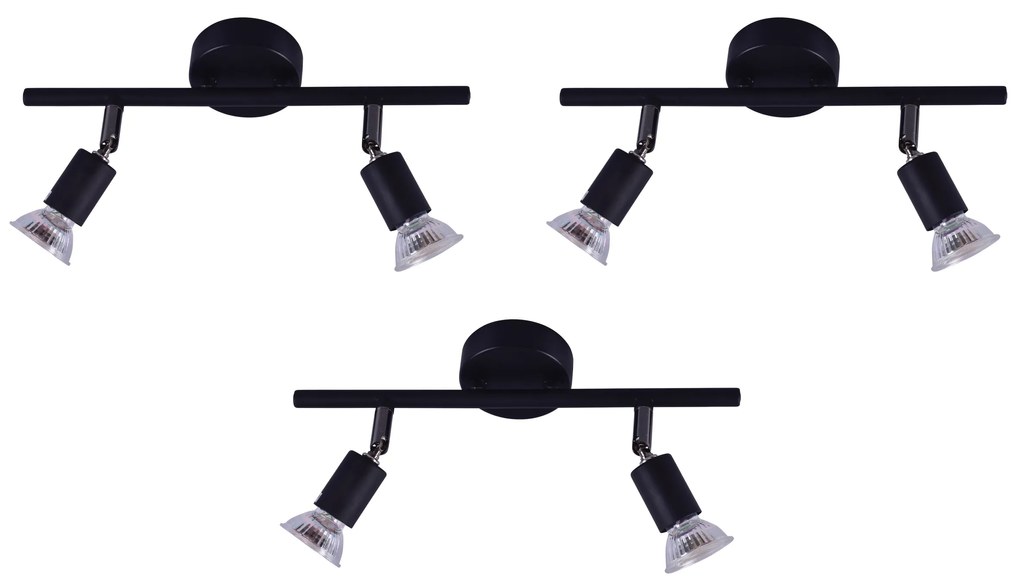 Φωτιστικό Οροφής - Σποτ SE 140-B2 (x3) Saba Packet Black adjustable spotlight+ - 51W - 100W - 77-8841