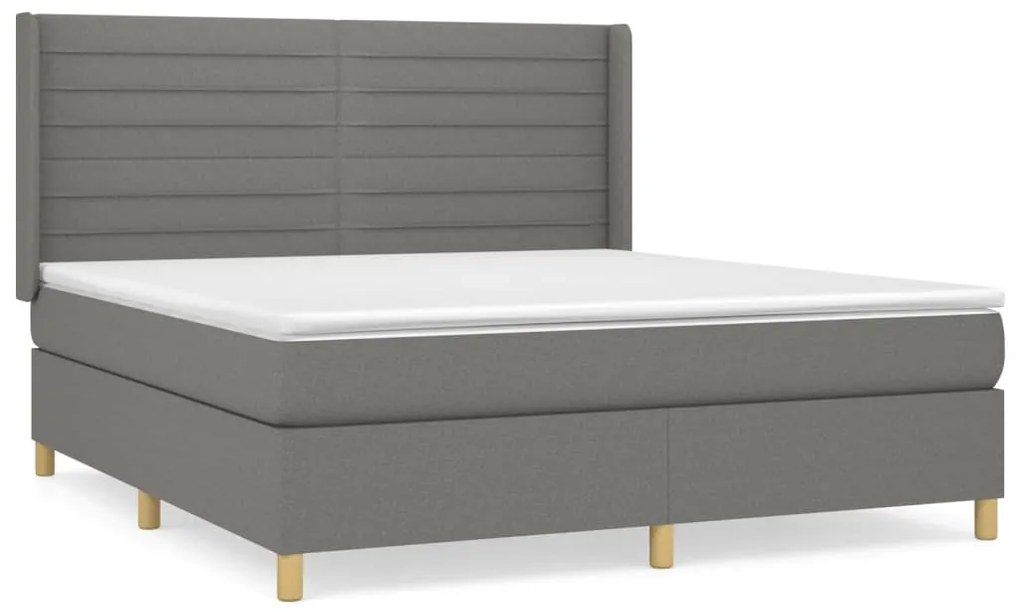 ΚΡΕΒΑΤΙ BOXSPRING ΜΕ ΣΤΡΩΜΑ ΣΚΟΥΡΟ ΓΚΡΙ 180X200 ΕΚ ΥΦΑΣΜΑΤΙΝ 3132090