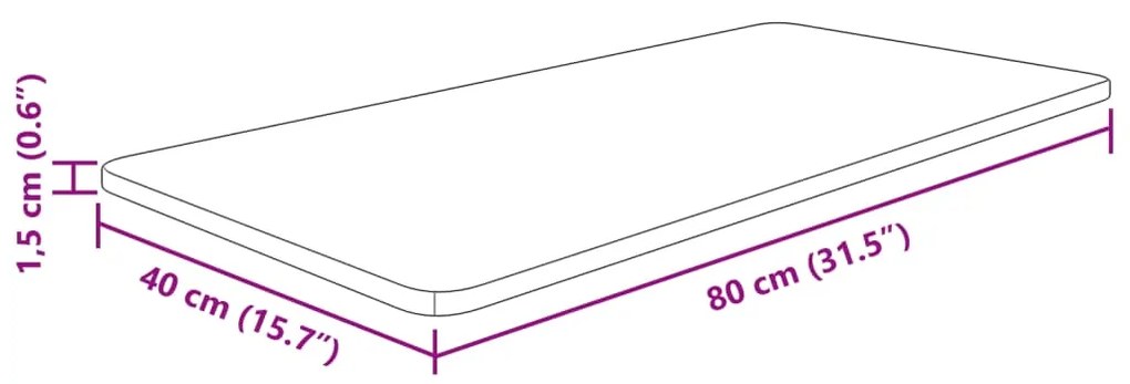 vidaXL Πάγκος Μπάνιου Σκ. Καφέ 80x40x1,5 εκ. Επεξ. Μασίφ Ξύλο