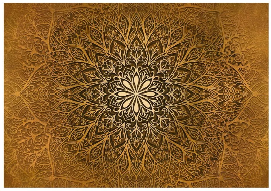 Αυτοκόλλητη ταπετσαρία Mandala σε χρυσές αποχρώσεις