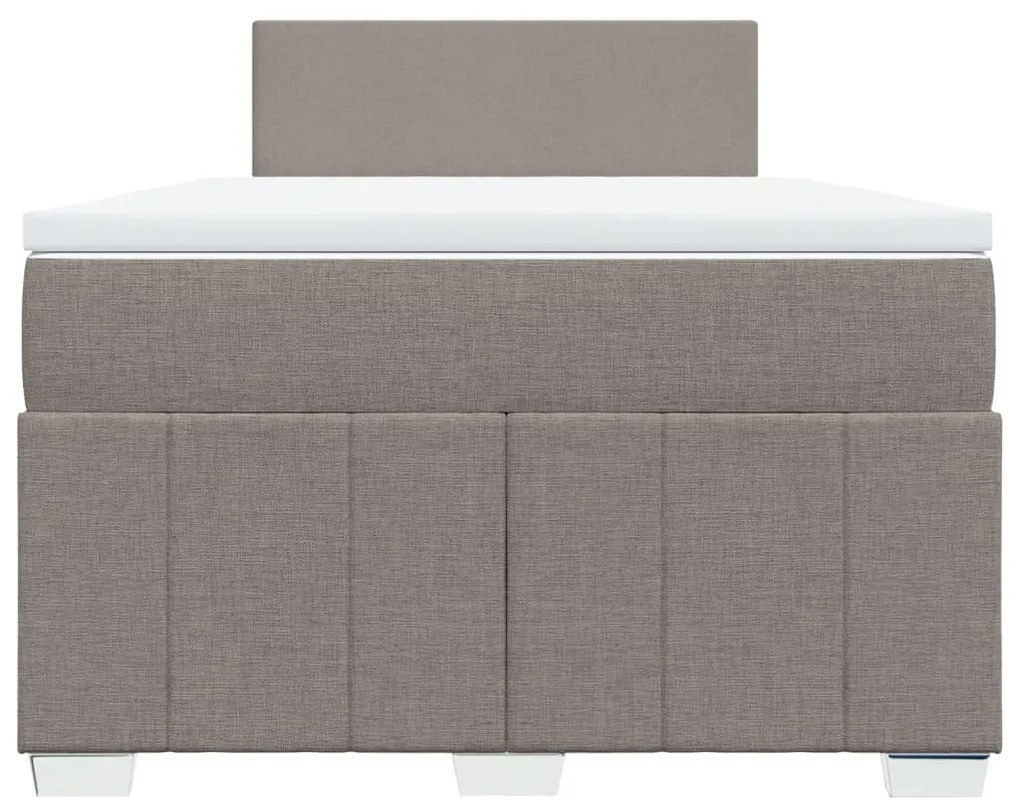 vidaXL Κρεβάτι Boxspring με Στρώμα Taupe 120x200 εκ. Υφασμάτινο