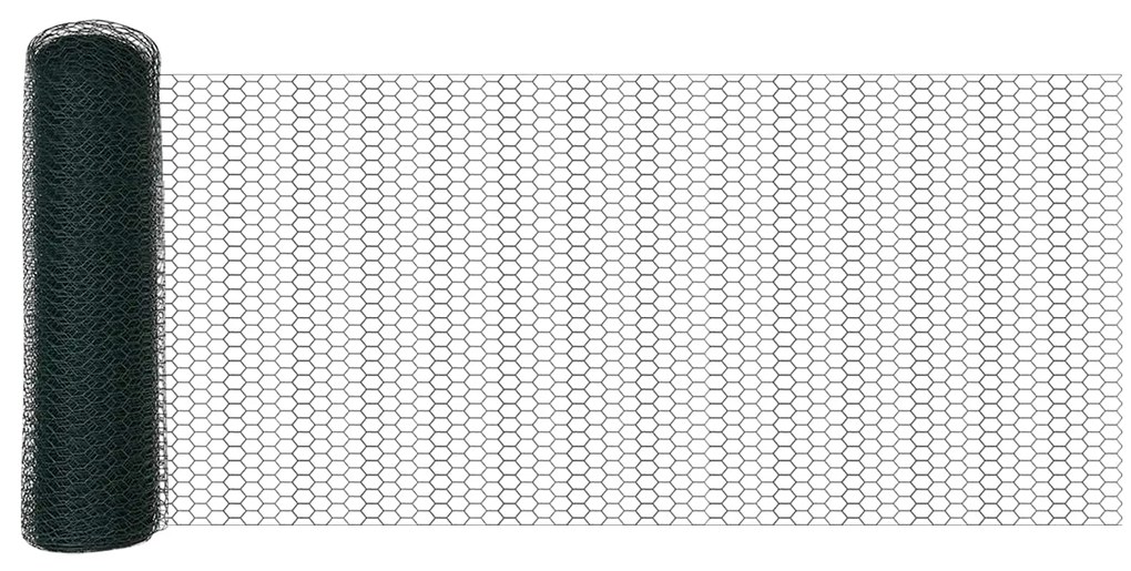 Φράχτης Εξαγώνου Πράσινο 0.8 x 10 m Ατσάλι