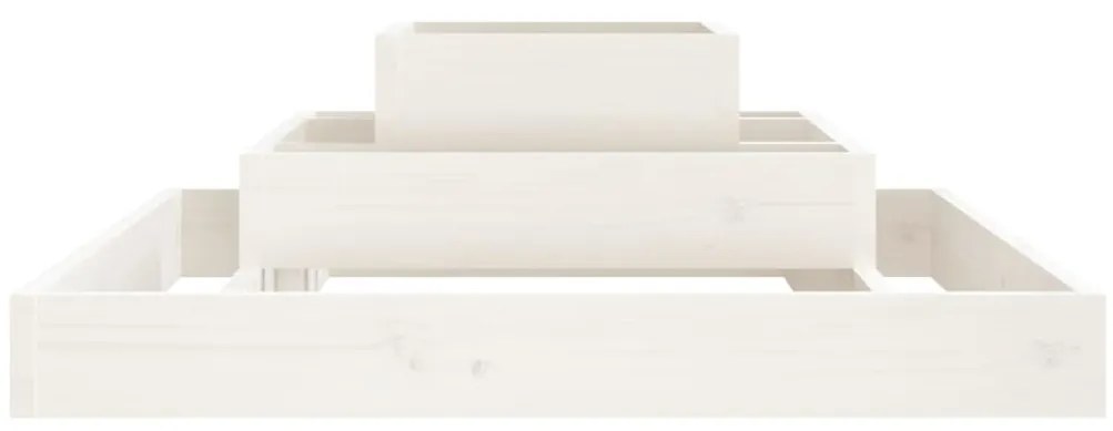 vidaXL Ζαρντινιέρα Λευκή 80 x 80 x 27 εκ. από Μασίφ Ξύλο Πεύκου