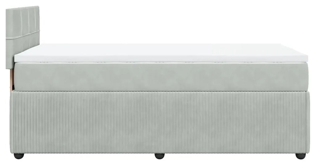 ΚΡΕΒΑΤΙ BOXSPRING ΜΕ ΣΤΡΩΜΑ ΑΝΟΙΧΤΟ ΓΚΡΙ 80X200 ΕΚ. ΒΕΛΟΥΔΙΝΟ 3289890