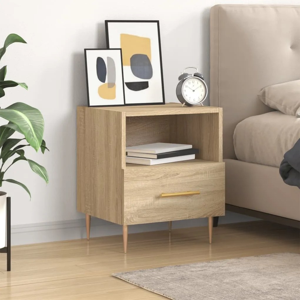 vidaXL Κομοδίνο Sonoma Δρυς 40 x 35 x 47,5 εκ. από Επεξεργασμένο Ξύλο