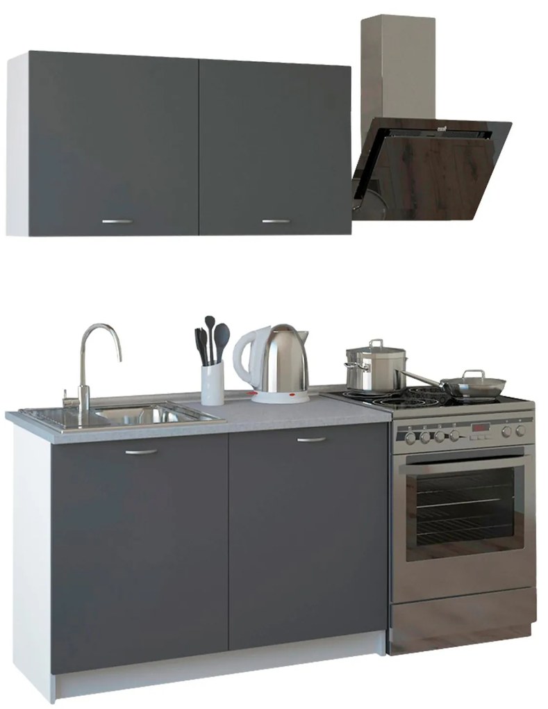 Σύνθεση κουζίνας BLAINE C2439.10 Μελαμίνη Γκρί 120x46-29,2εκ.