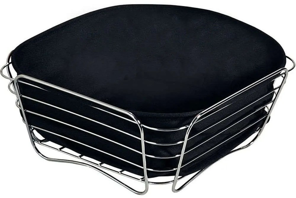 Ψωμιέρα 90882 26x26x11cm Inox-Black Kesper Metal, Fabric