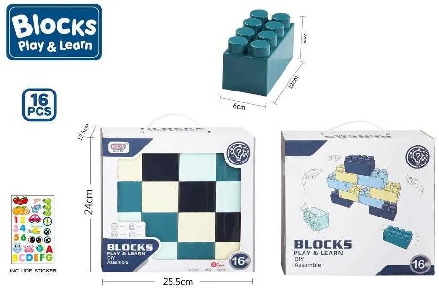 Σετ Κατασκευών DIY με Τουβλάκια 16τεμ