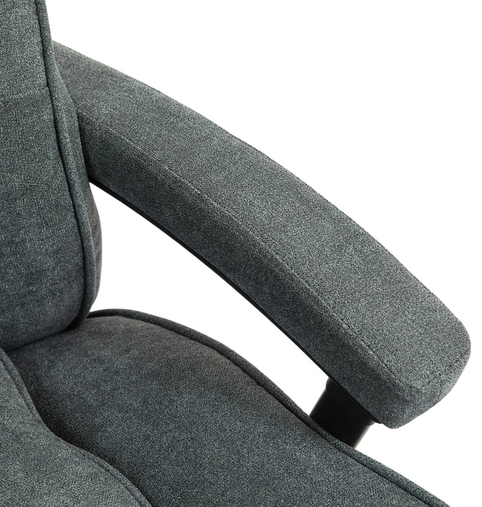 HOMCOM Μεγάλη ψηλή καρέκλα γραφείου, χωρητικότητα 200 κιλών, στιβαρή κατασκευή, μαλακό κάλυμμα, Γκρι